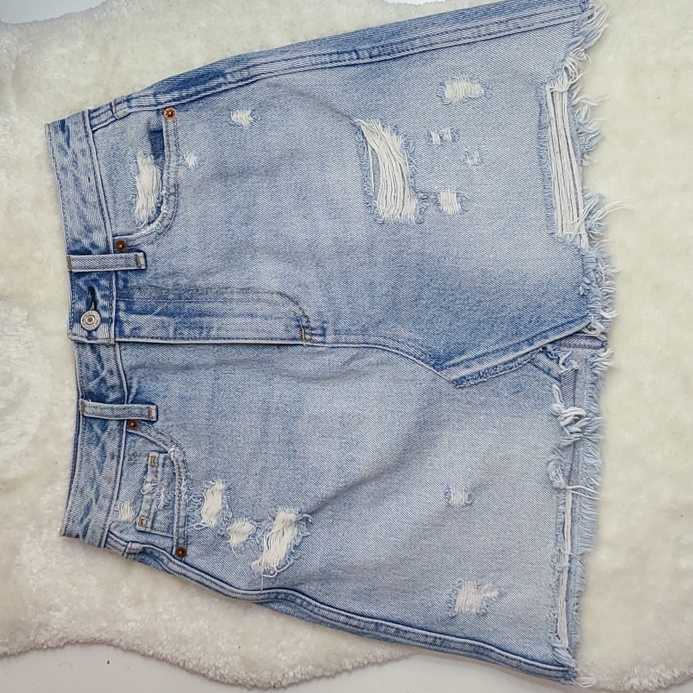 Abercrombie Zoe Natural Rise Vintage A-line Skirt Size 0/25 Pre-owned Denim Skir
